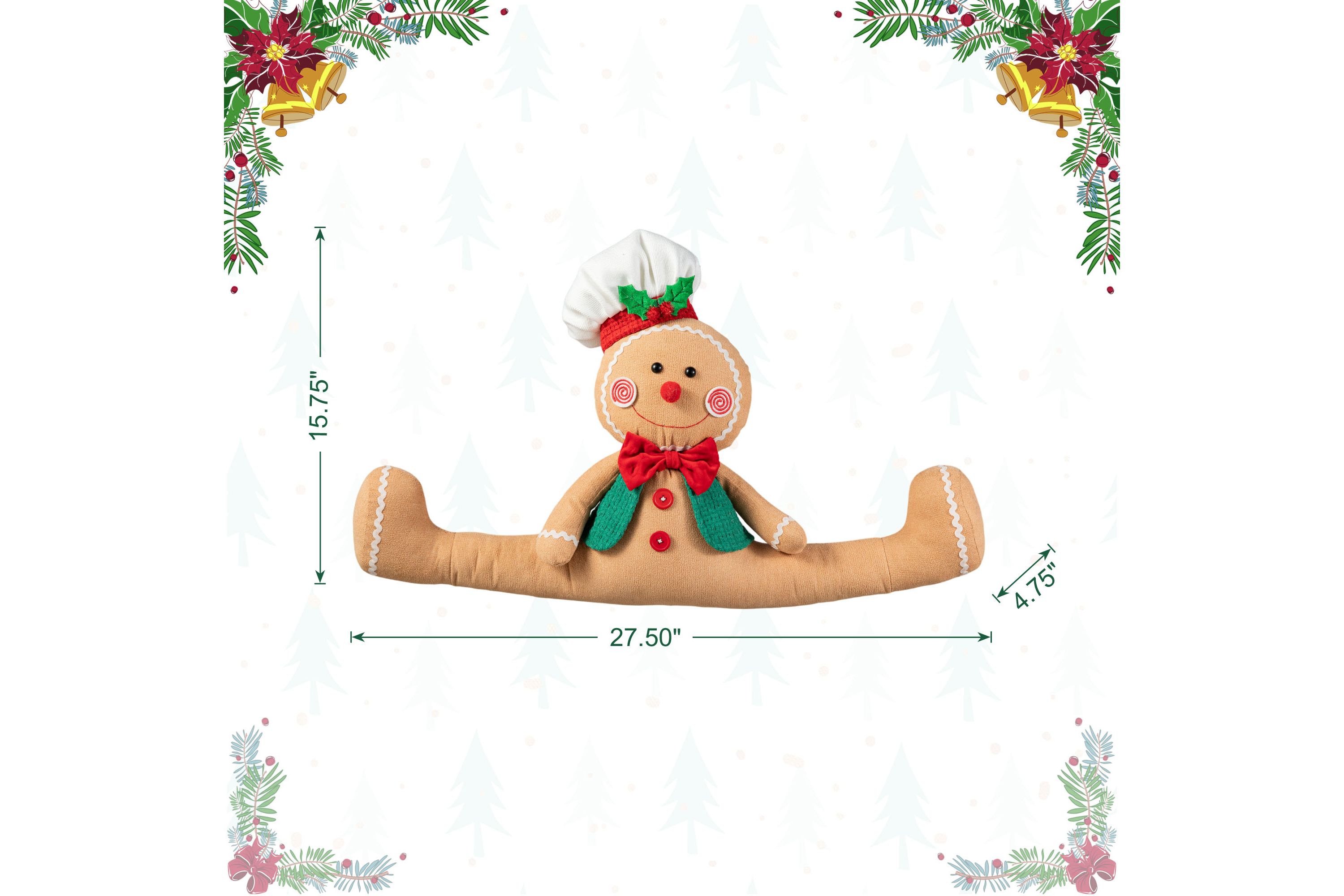27L Christmas Fabric Gingerbreadman Doorstop