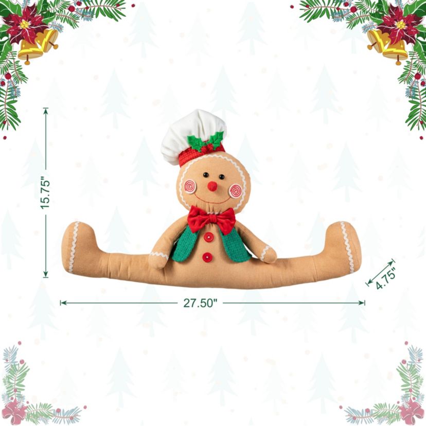 27L Christmas Fabric Gingerbreadman Doorstop