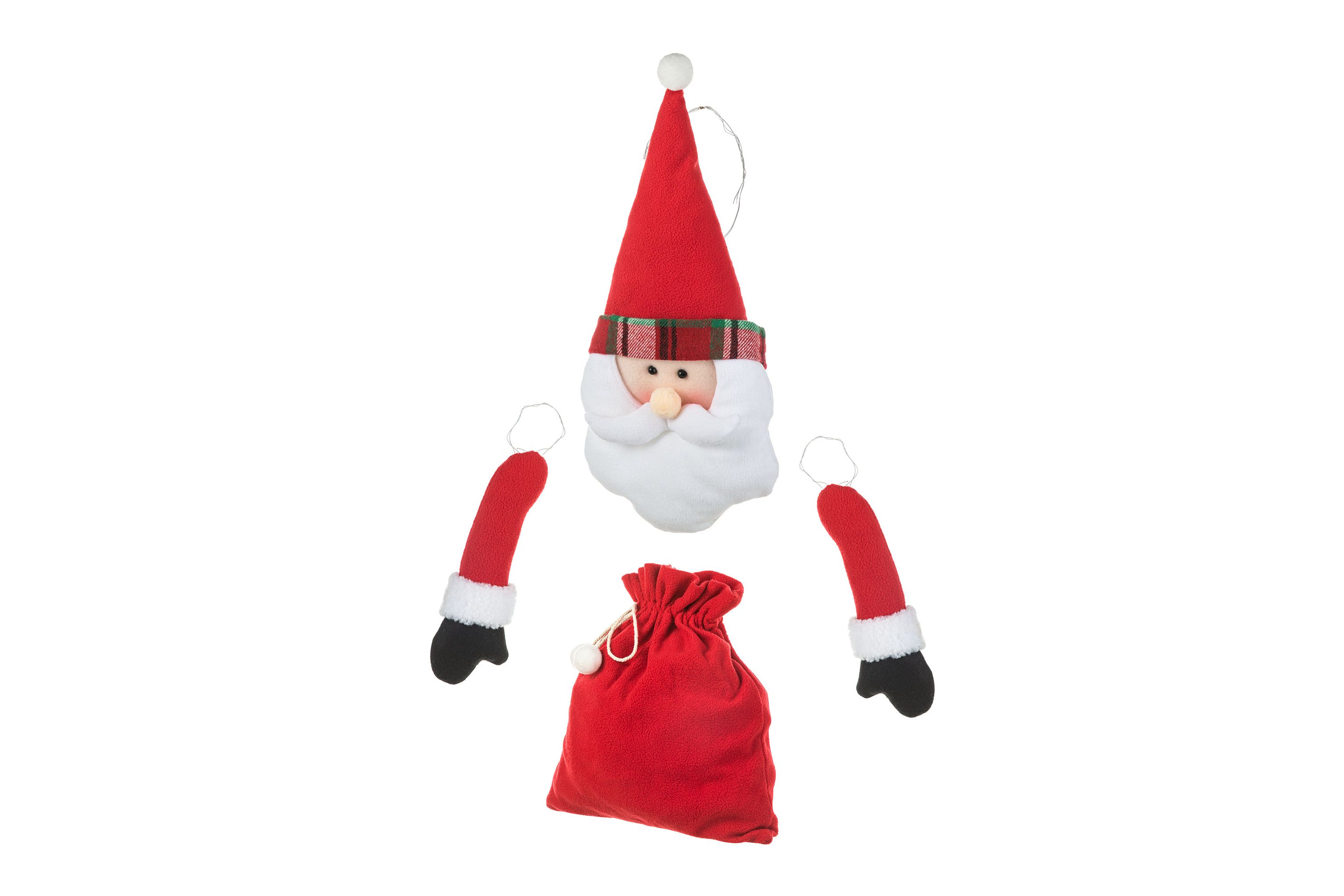 20“H Christmas Fabric Santa Ornament
