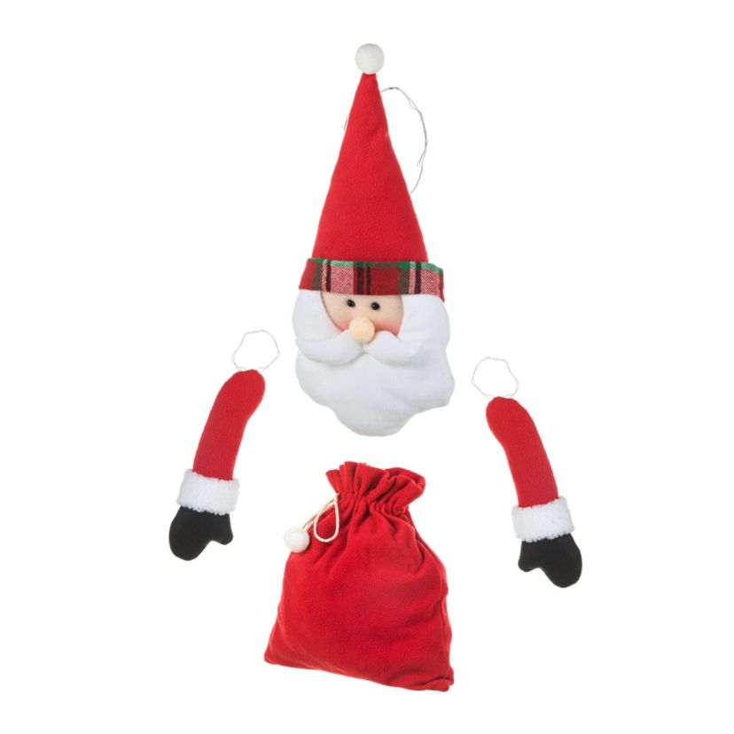 20“H Christmas Fabric Santa Ornament