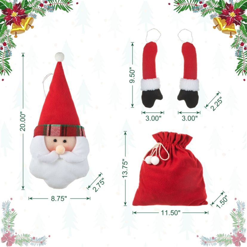 20“H Christmas Fabric Santa Ornament