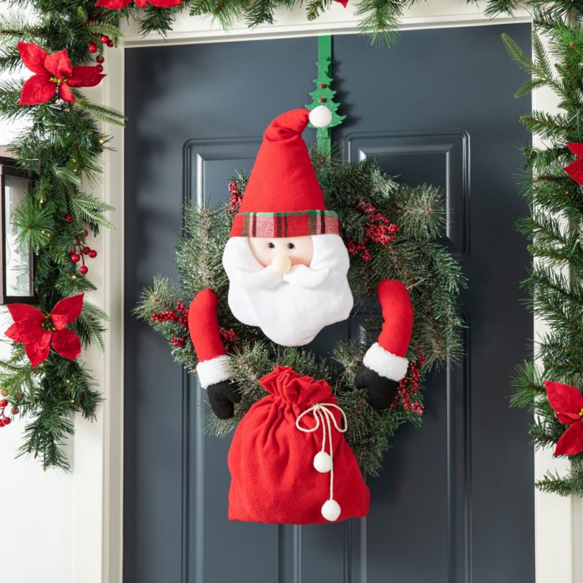 20“H Christmas Fabric Santa Ornament