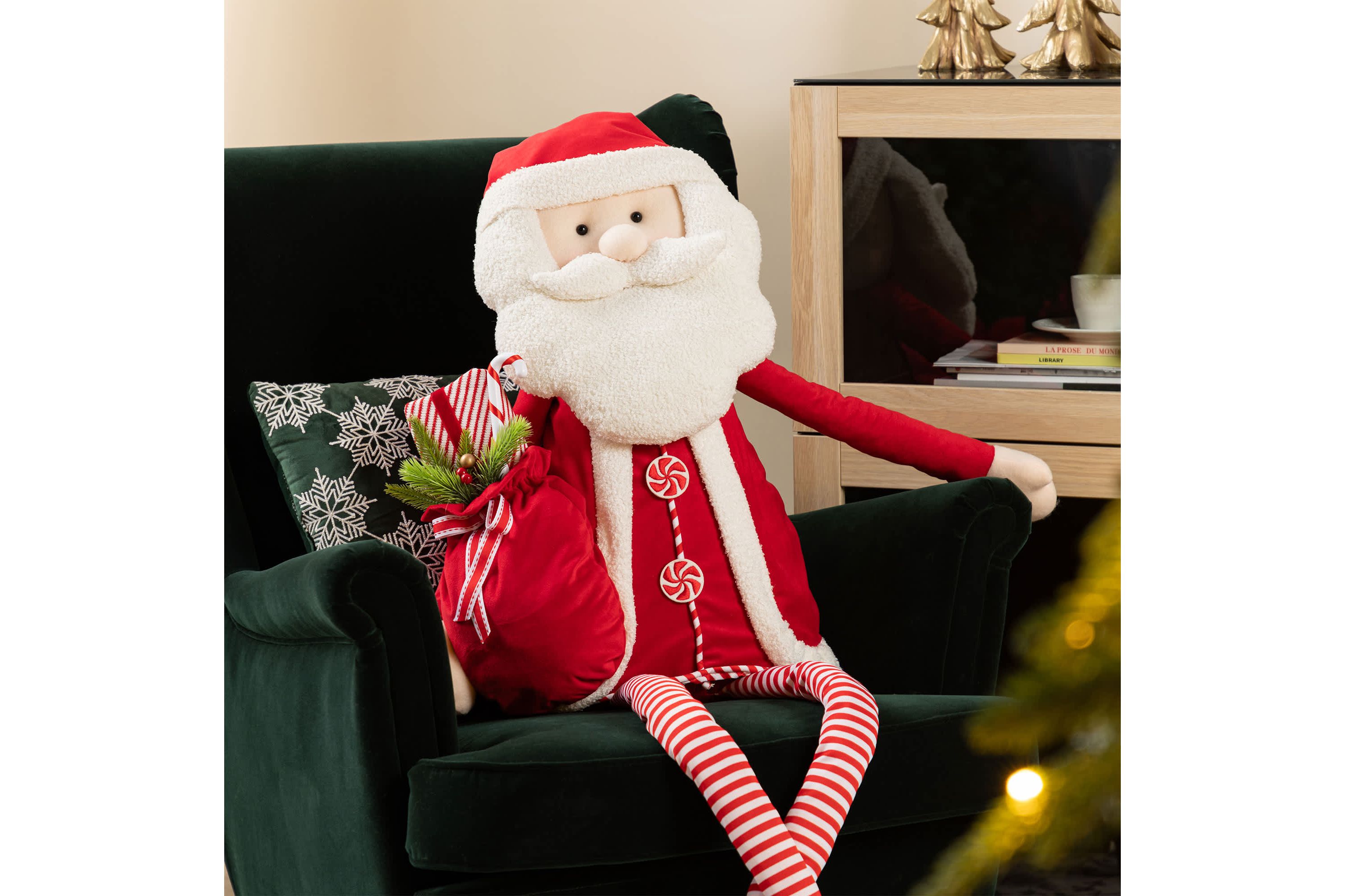 60"H Christmas Oversized Fabric Santa With Dangle Legs