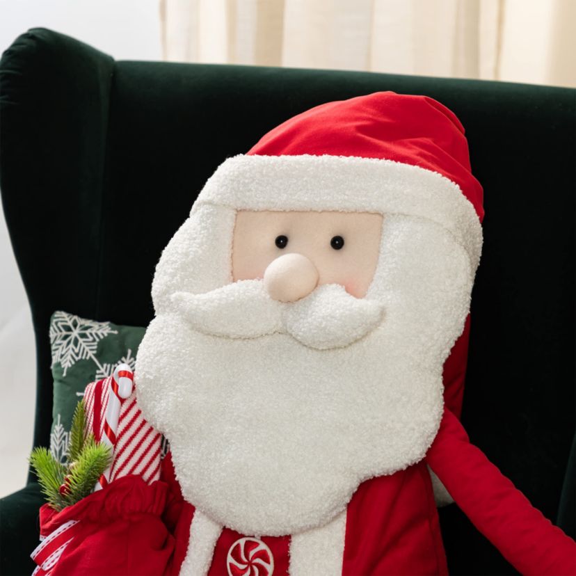 60"H Christmas Oversized Fabric Santa With Dangle Legs