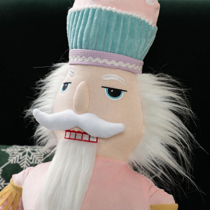 60"H Christmas Oversized Fabric Nutcracker With Dangle Legs