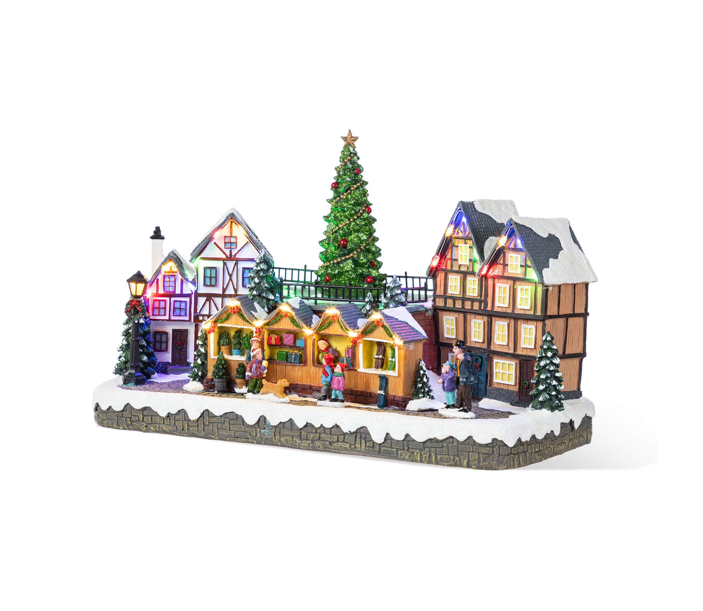 15.25"L Christmas Oversized Resin Lighted Table Village Decor