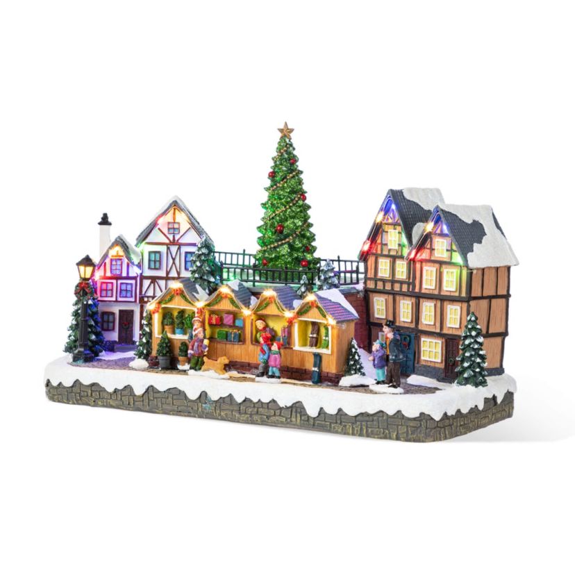 15.25"L Christmas Oversized Resin Lighted Table Village Decor