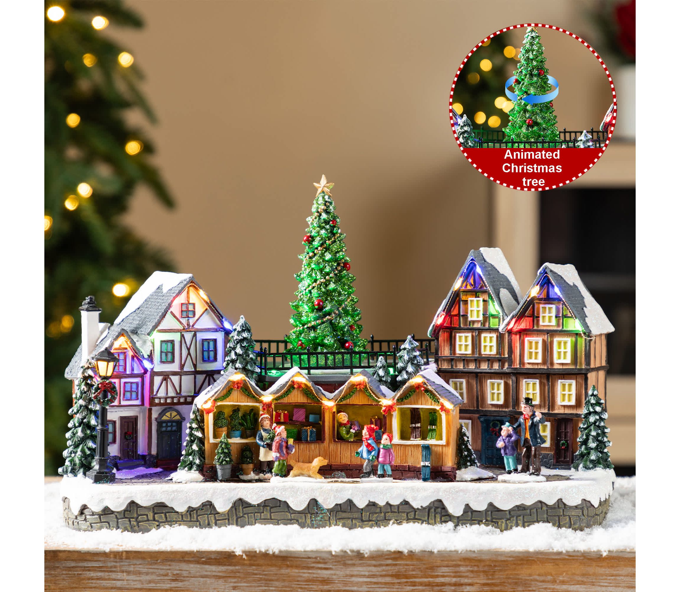 15.25"L Christmas Oversized Resin Lighted Table Village Decor