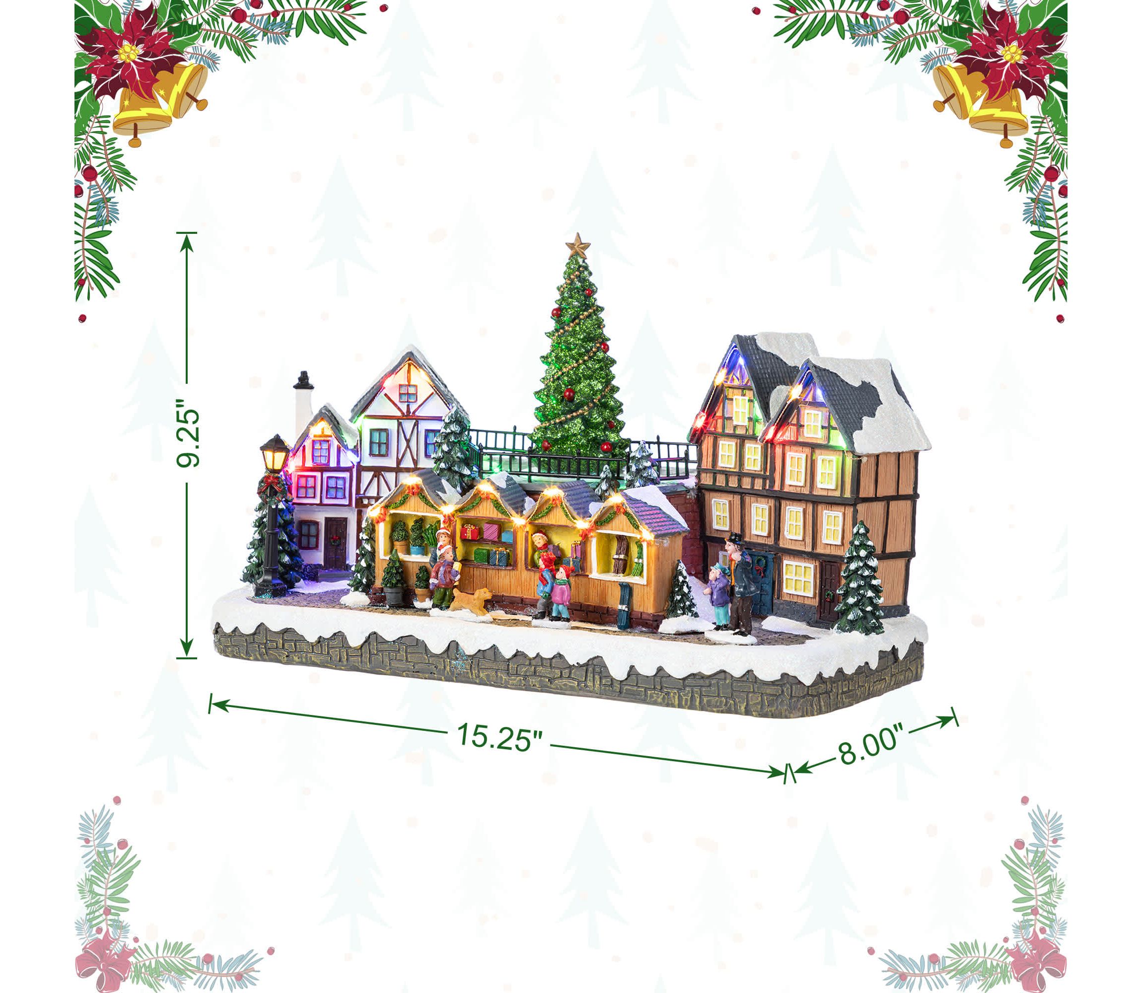 15.25"L Christmas Oversized Resin Lighted Table Village Decor