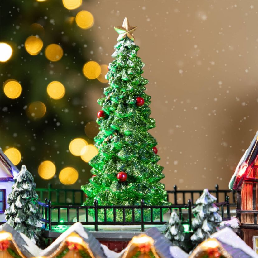 15.25"L Christmas Oversized Resin Lighted Table Village Decor