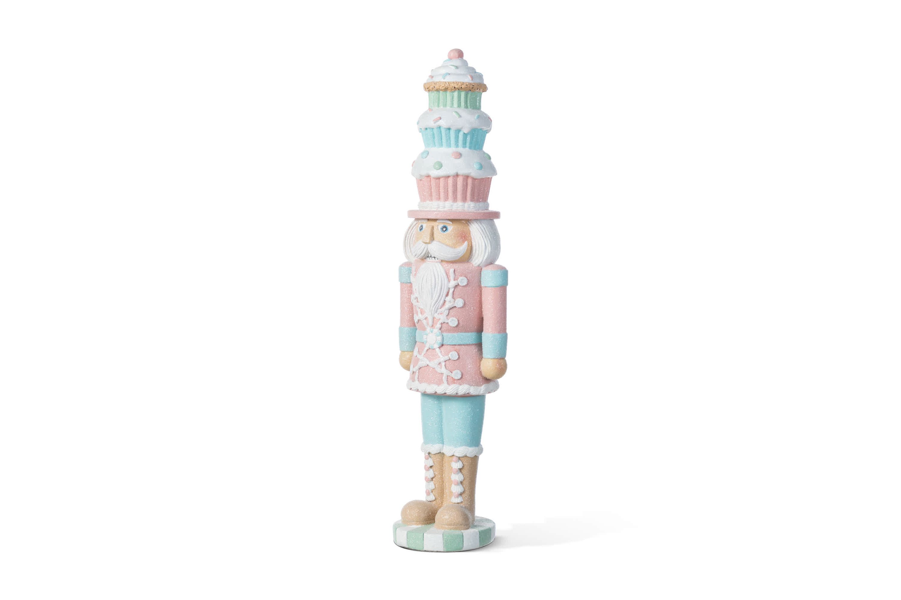 18.25"H Resin Christmas Cupcake Nutcracker Table Decor