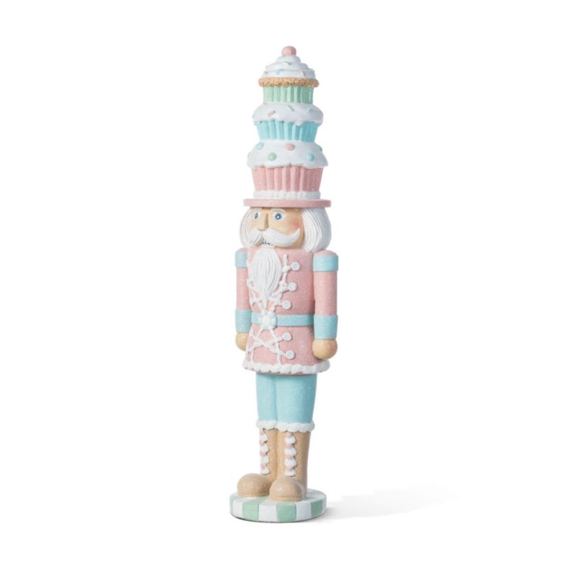 18.25"H Resin Christmas Cupcake Nutcracker Table Decor