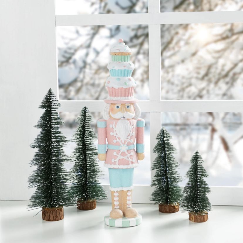 18.25"H Resin Christmas Cupcake Nutcracker Table Decor