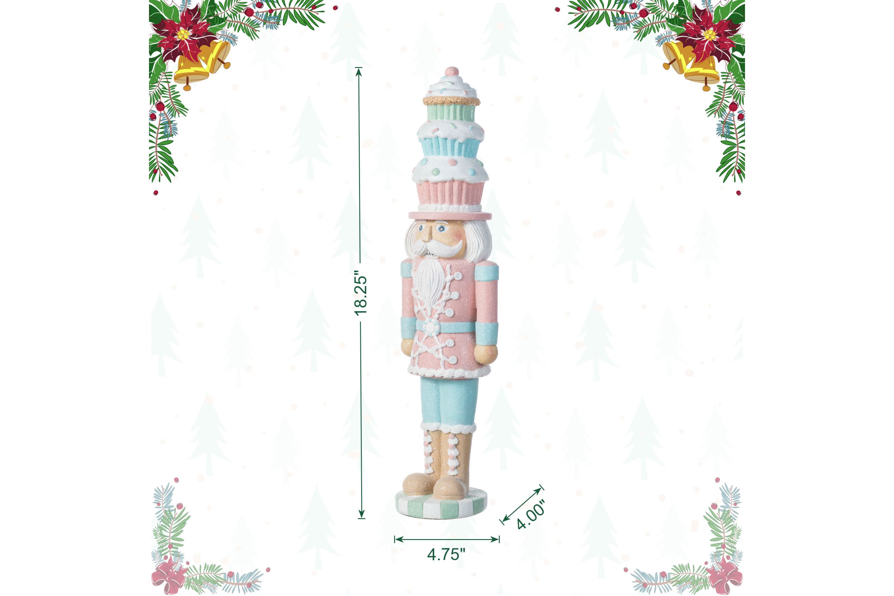 18.25"H Resin Christmas Cupcake Nutcracker Table Decor