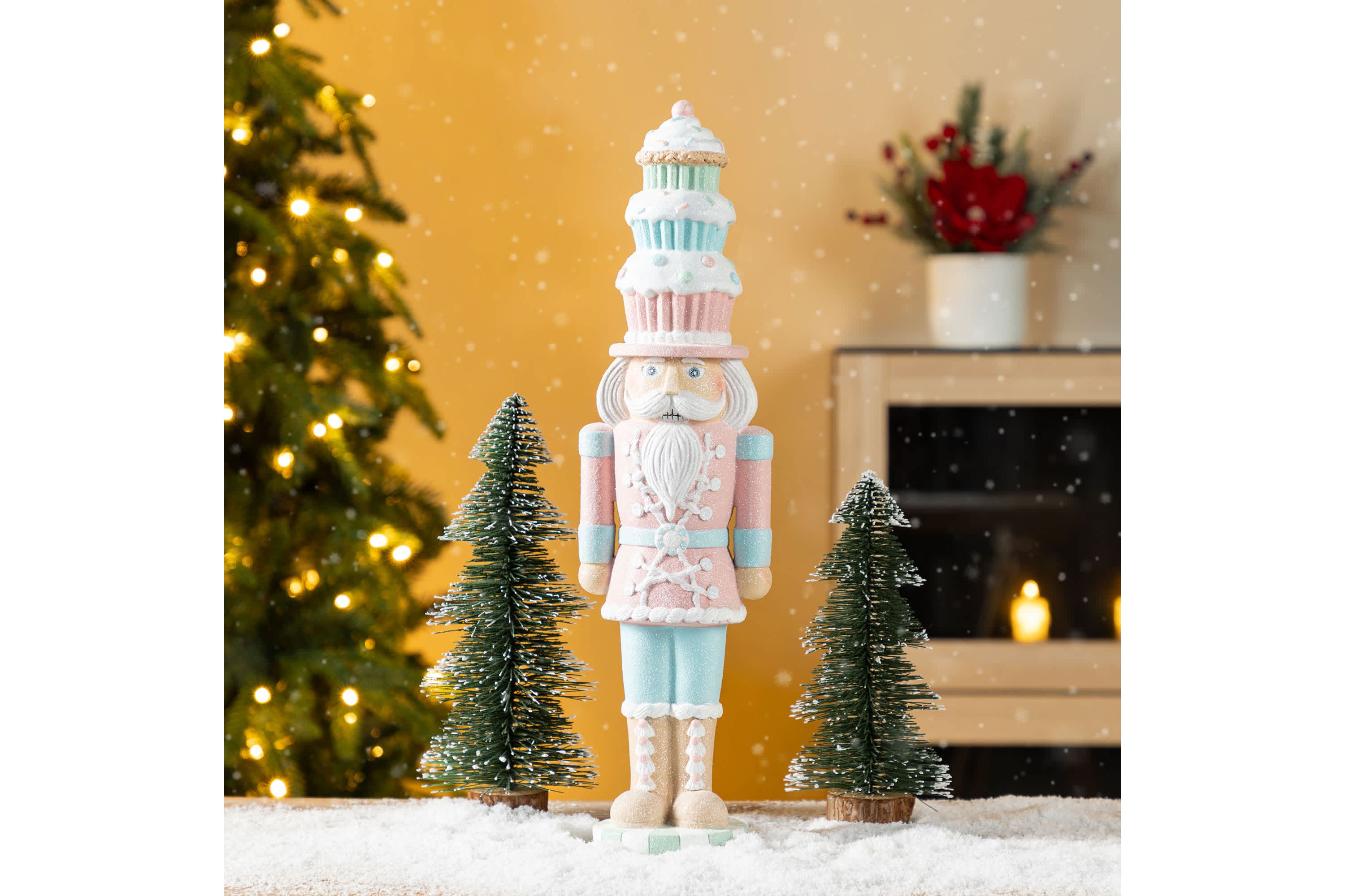 18.25"H Resin Christmas Cupcake Nutcracker Table Decor