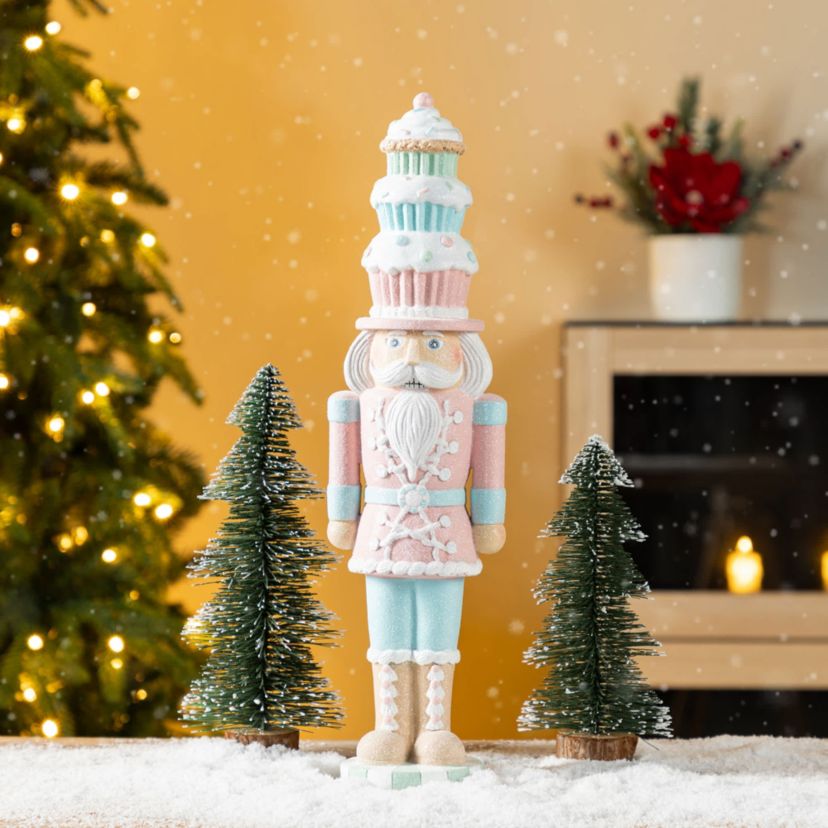 18.25"H Resin Christmas Cupcake Nutcracker Table Decor