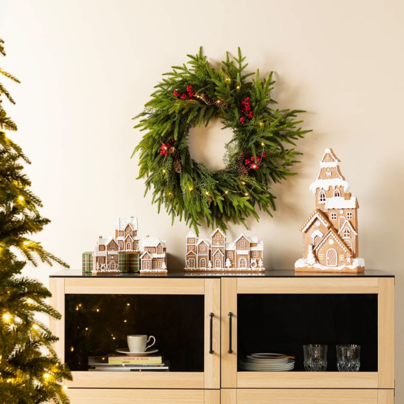 5.50"H S/3 Christmas Resin Gingerbread House Table Decor
