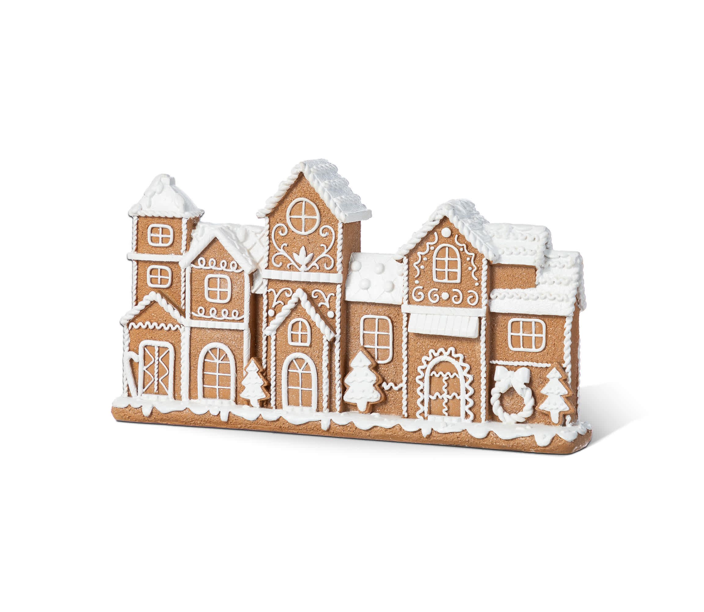 12.00"L Christmas Resin Gingerbread Townhouse Table Decor
