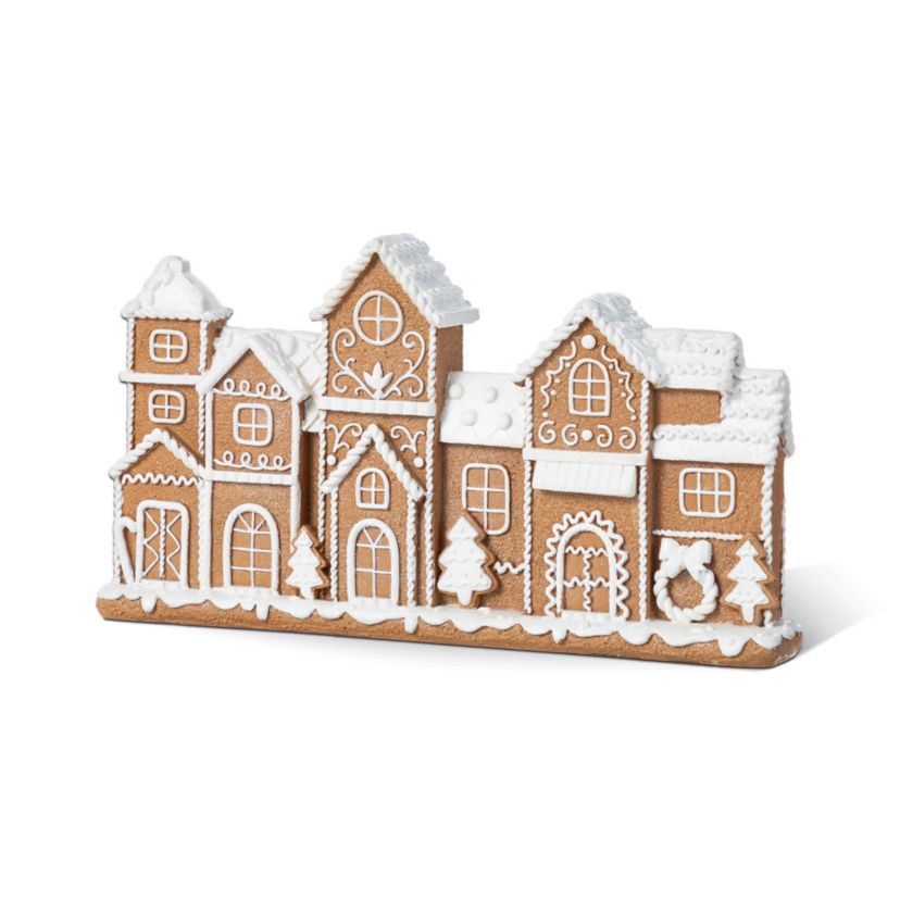 12.00"L Christmas Resin Gingerbread Townhouse Table Decor