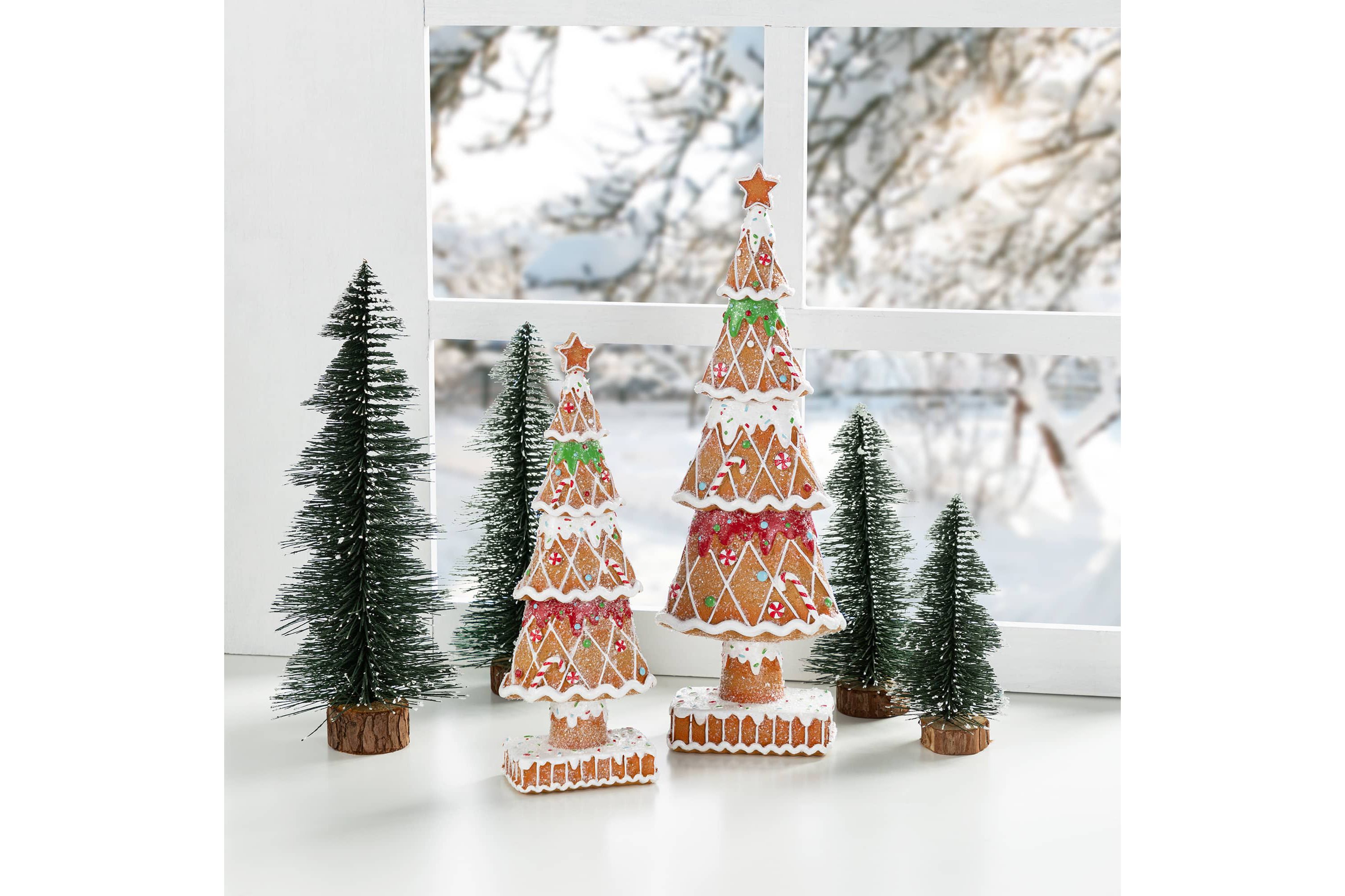 S/2 Resin Christmas Tree Table Decor