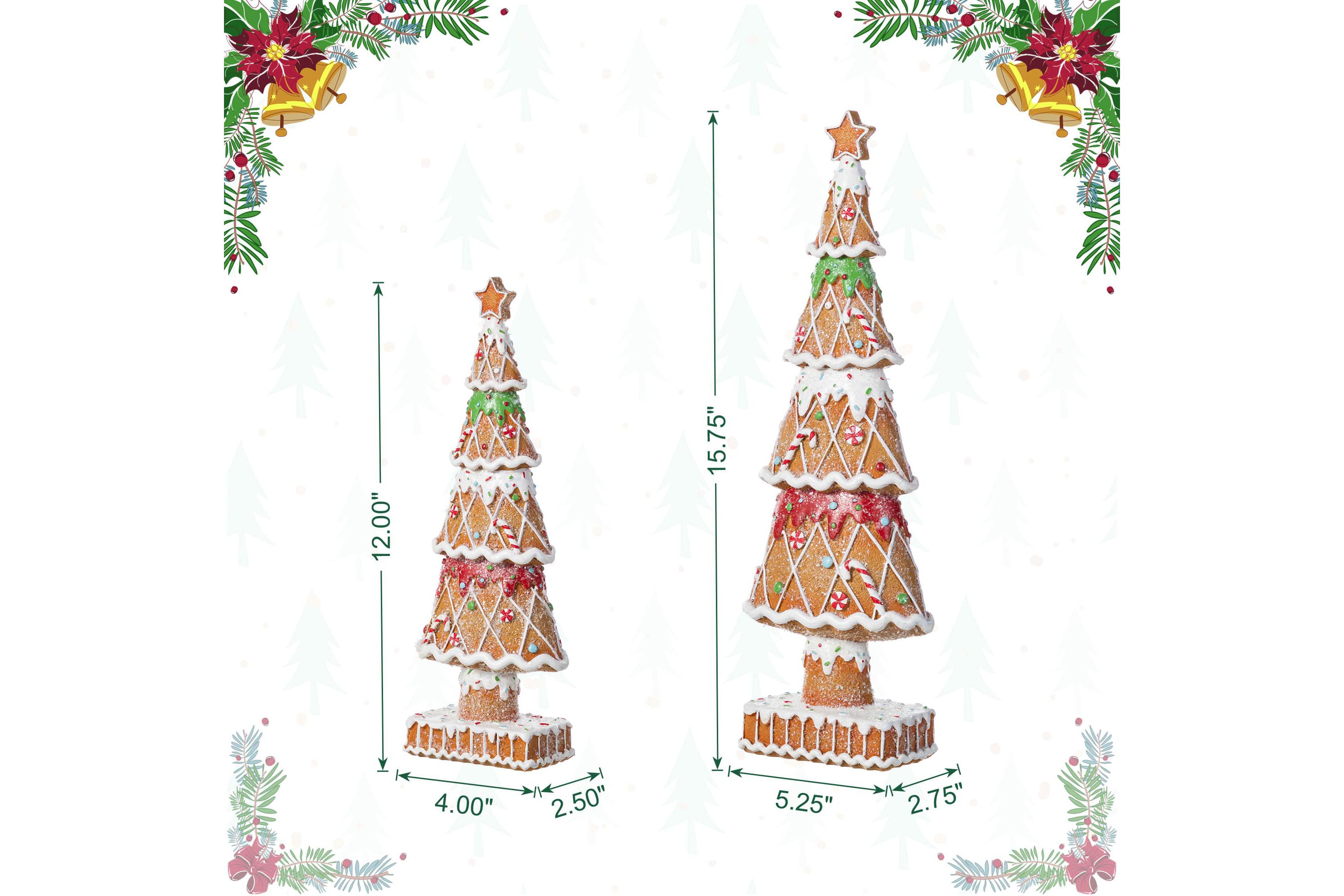 S/2 Resin Christmas Tree Table Decor