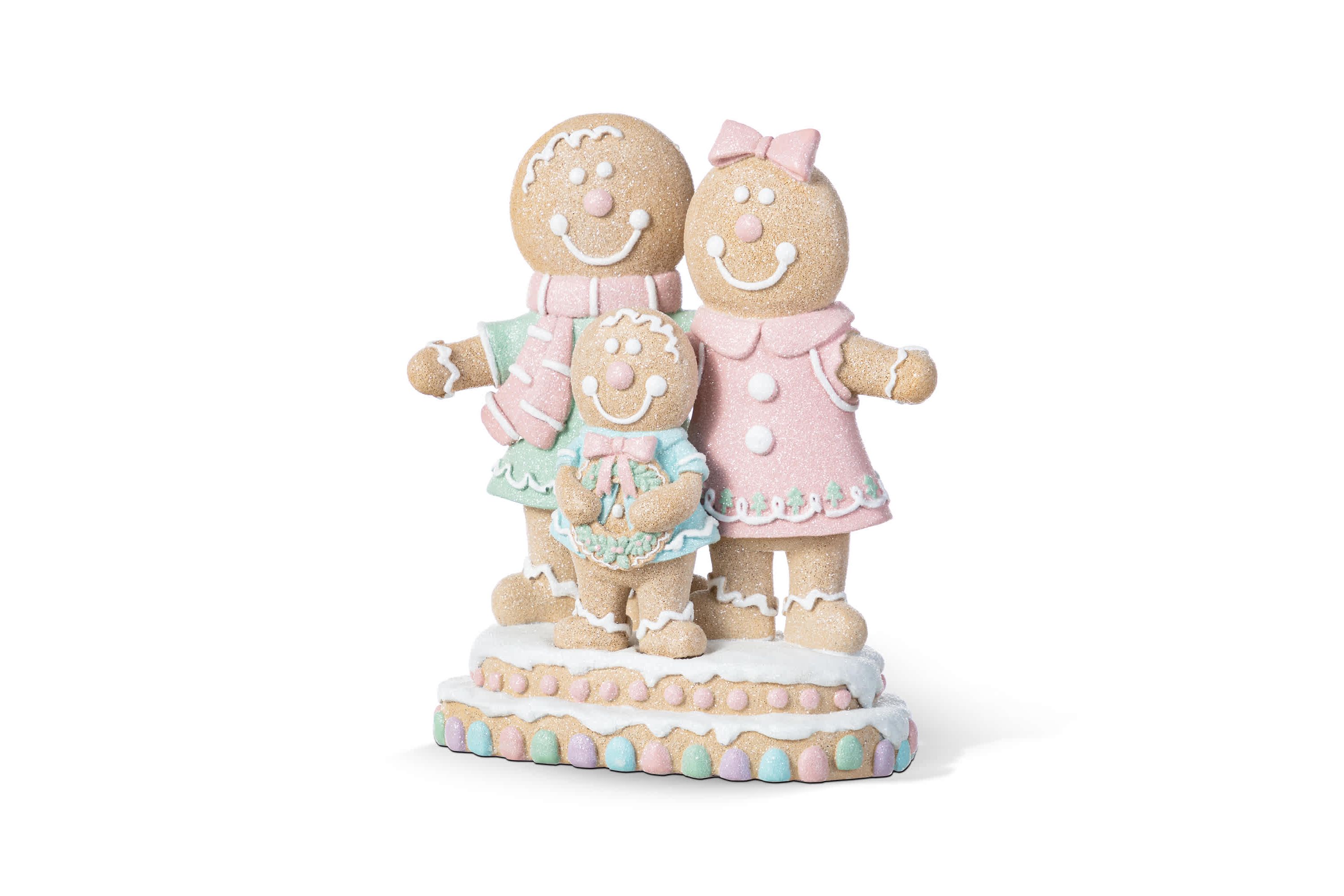 10.25"H Resin Christmas Gingerbread Man Family Table Decor