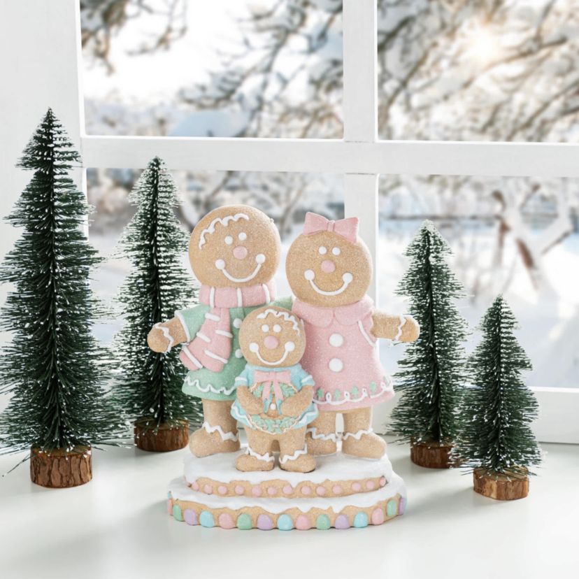 10.25"H Resin Christmas Gingerbread Man Family Table Decor