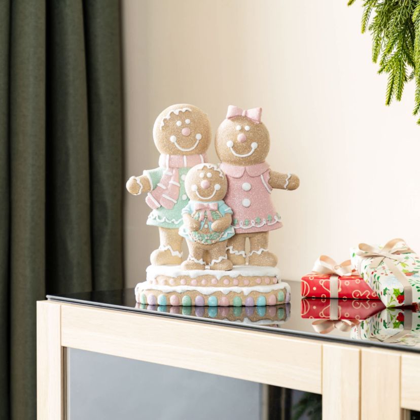 10.25"H Resin Christmas Gingerbread Man Family Table Decor