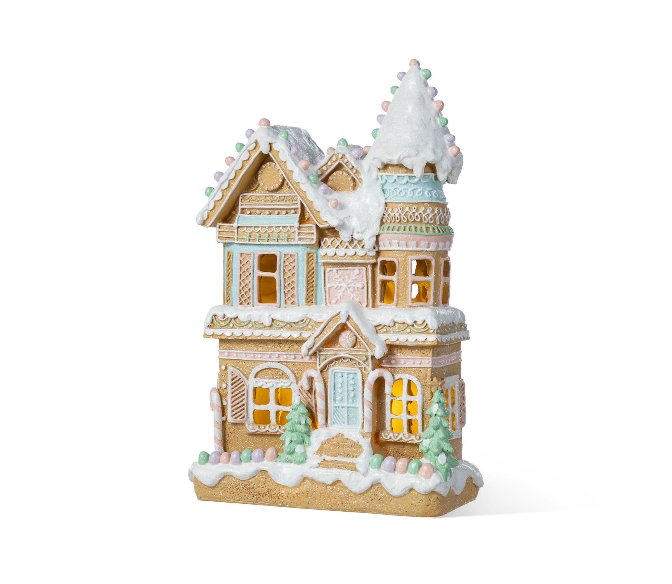 11.75"H Christmas Macaron Resin Village Table Decor