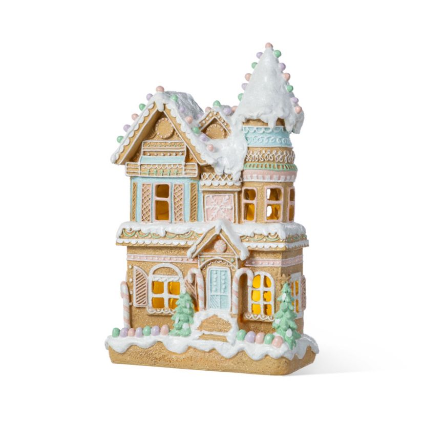 11.75"H Christmas Macaron Resin Village Table Decor