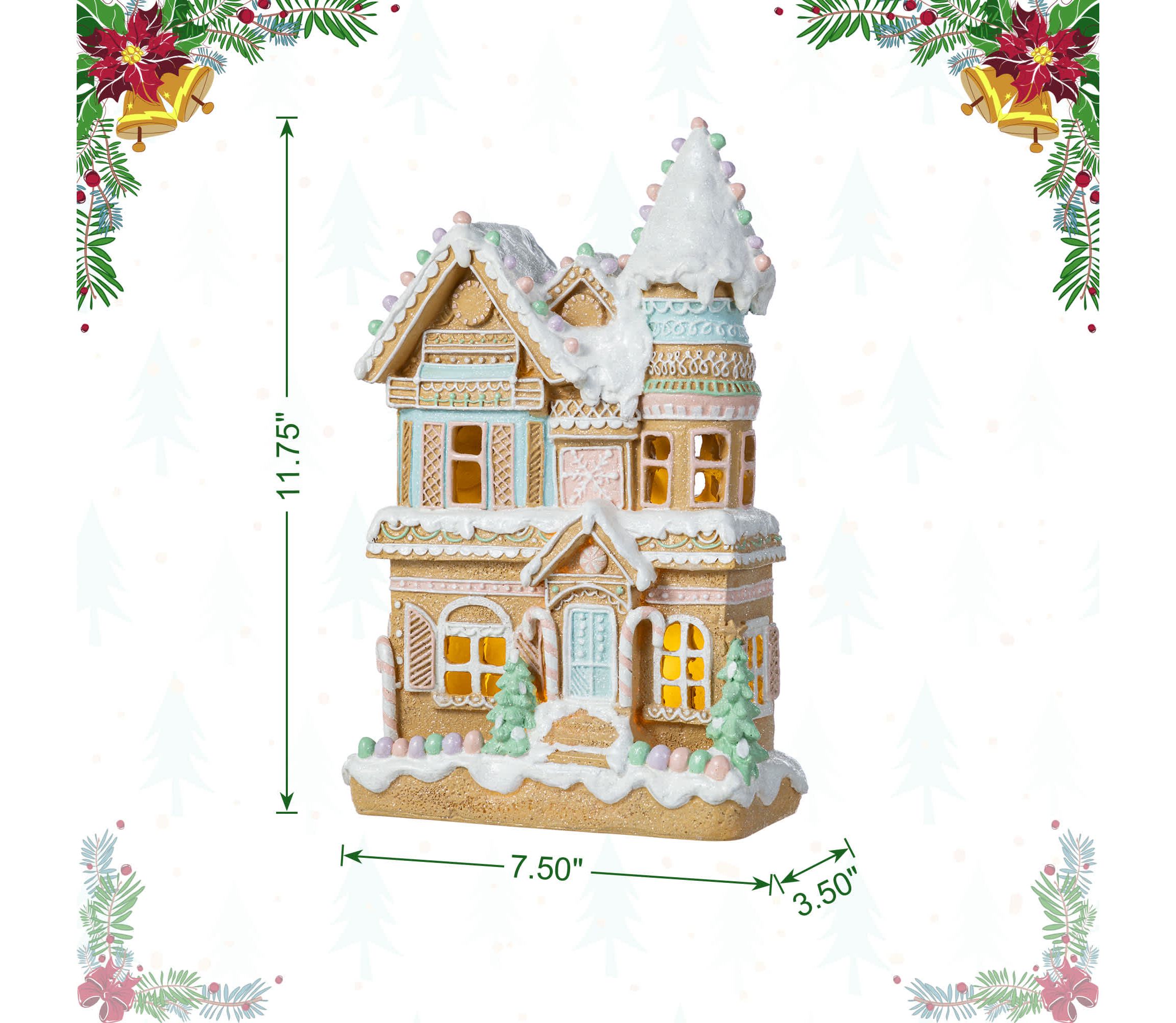 11.75"H Christmas Macaron Resin Village Table Decor