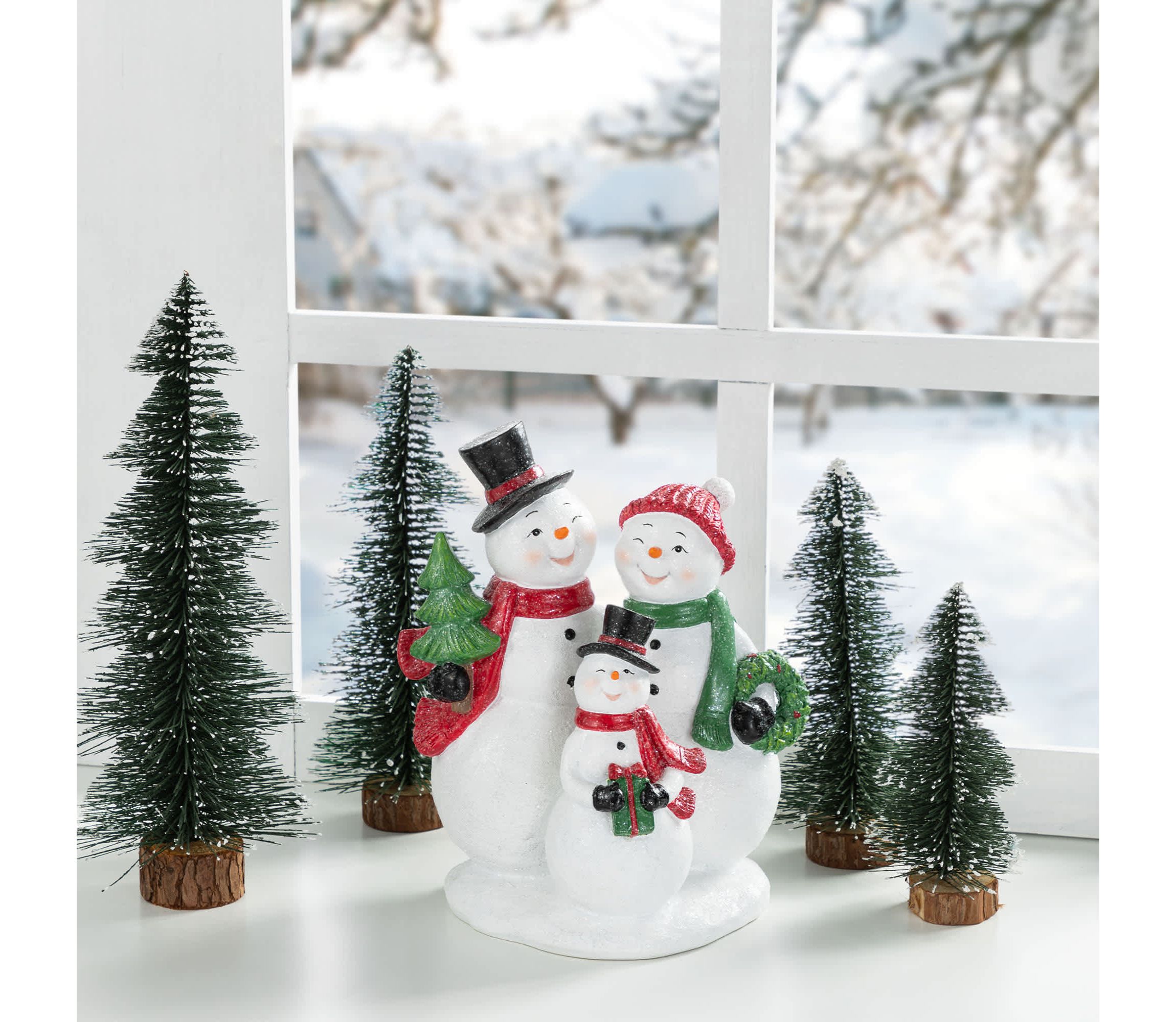 10.25"H Christmas Resin Snowman Family Table Decor