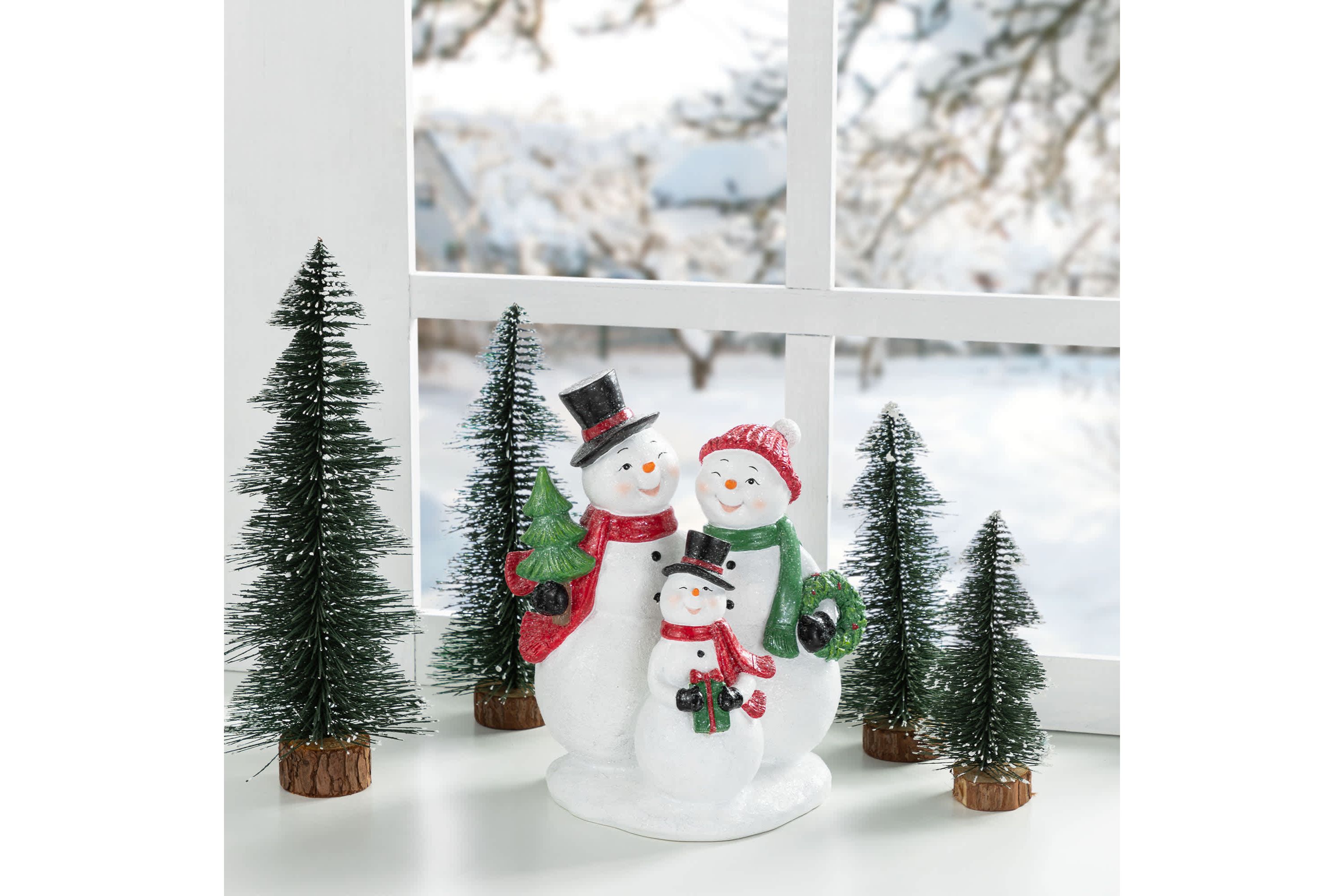 10.25"H Christmas Resin Snowman Family Table Decor