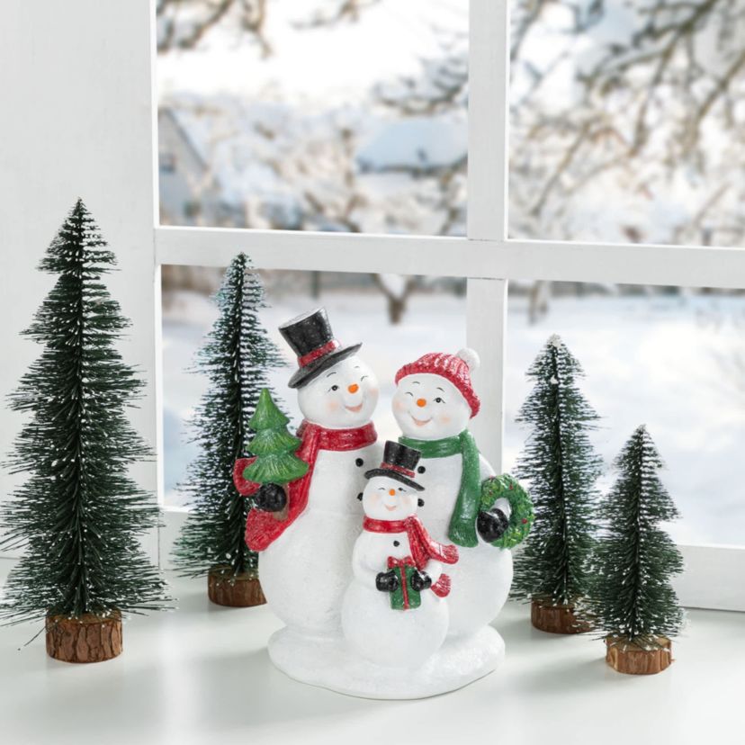 10.25"H Christmas Resin Snowman Family Table Decor