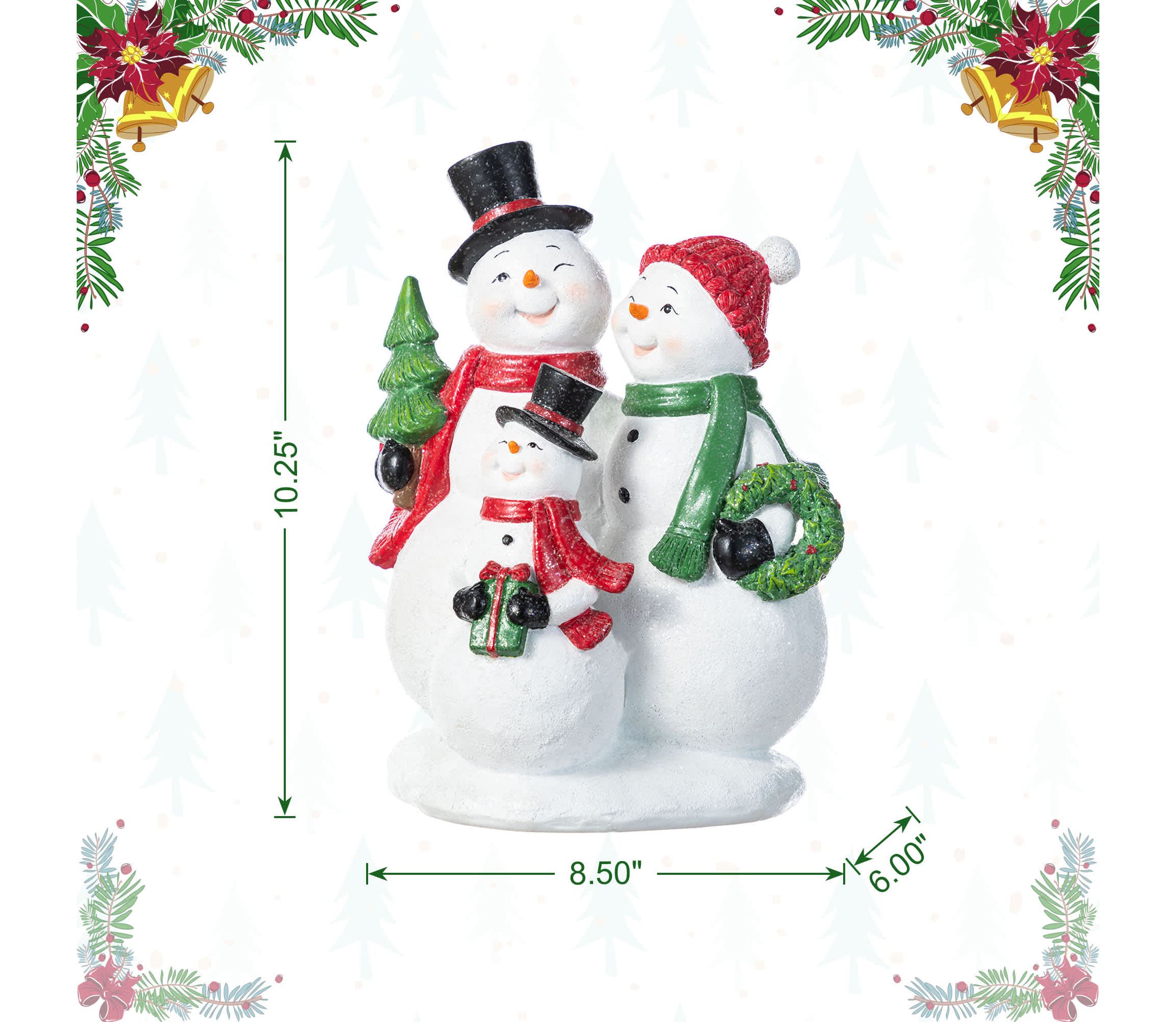 10.25"H Christmas Resin Snowman Family Table Decor