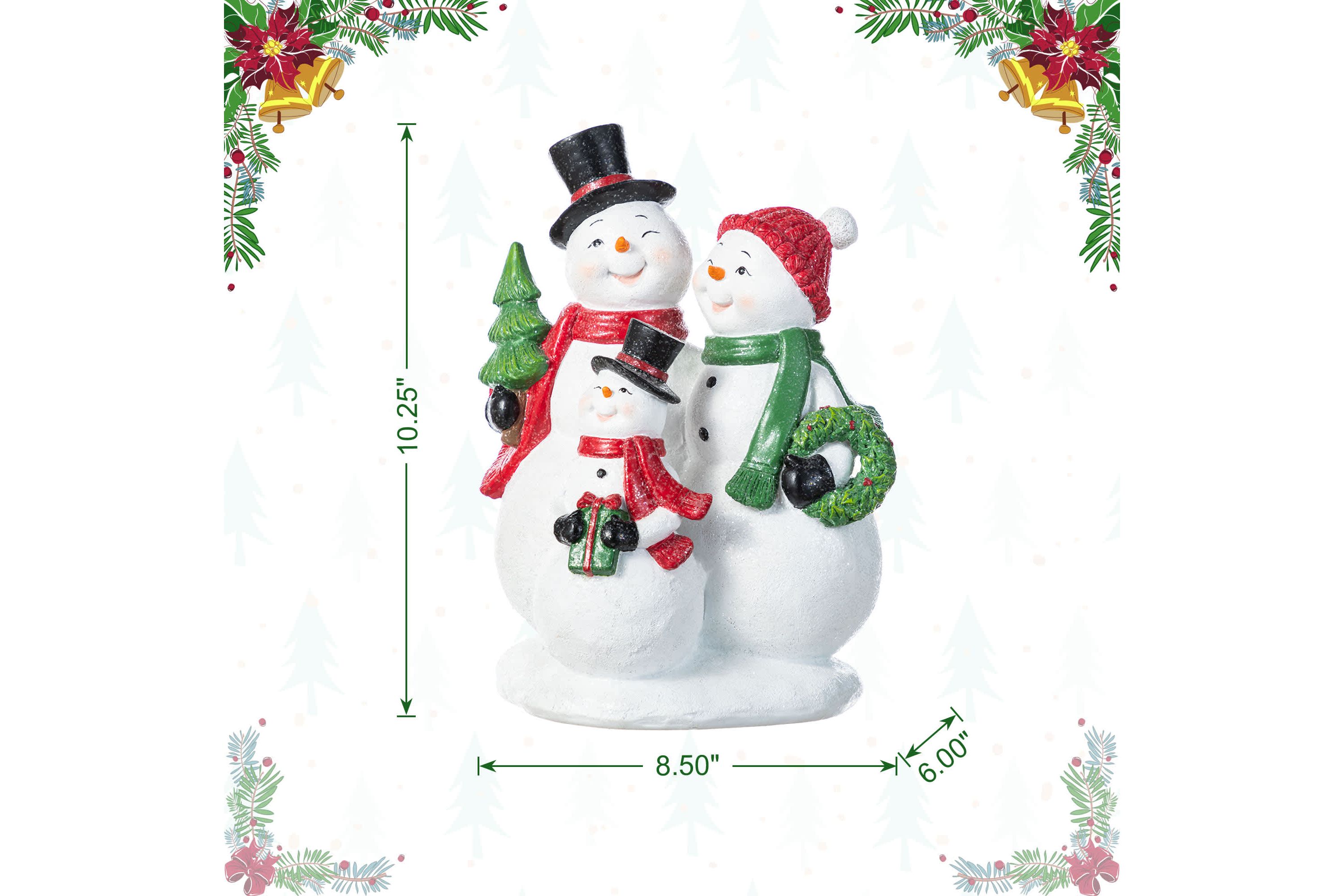 10.25"H Christmas Resin Snowman Family Table Decor