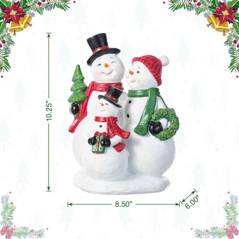10.25"H Christmas Resin Snowman Family Table Decor