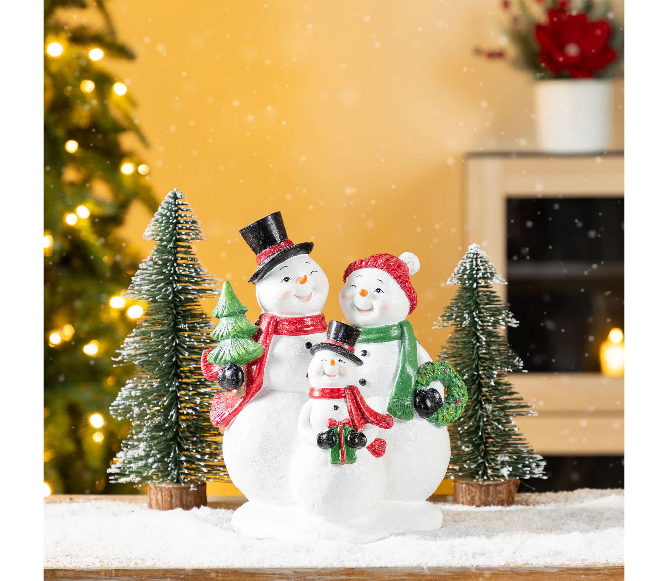 10.25"H Christmas Resin Snowman Family Table Decor