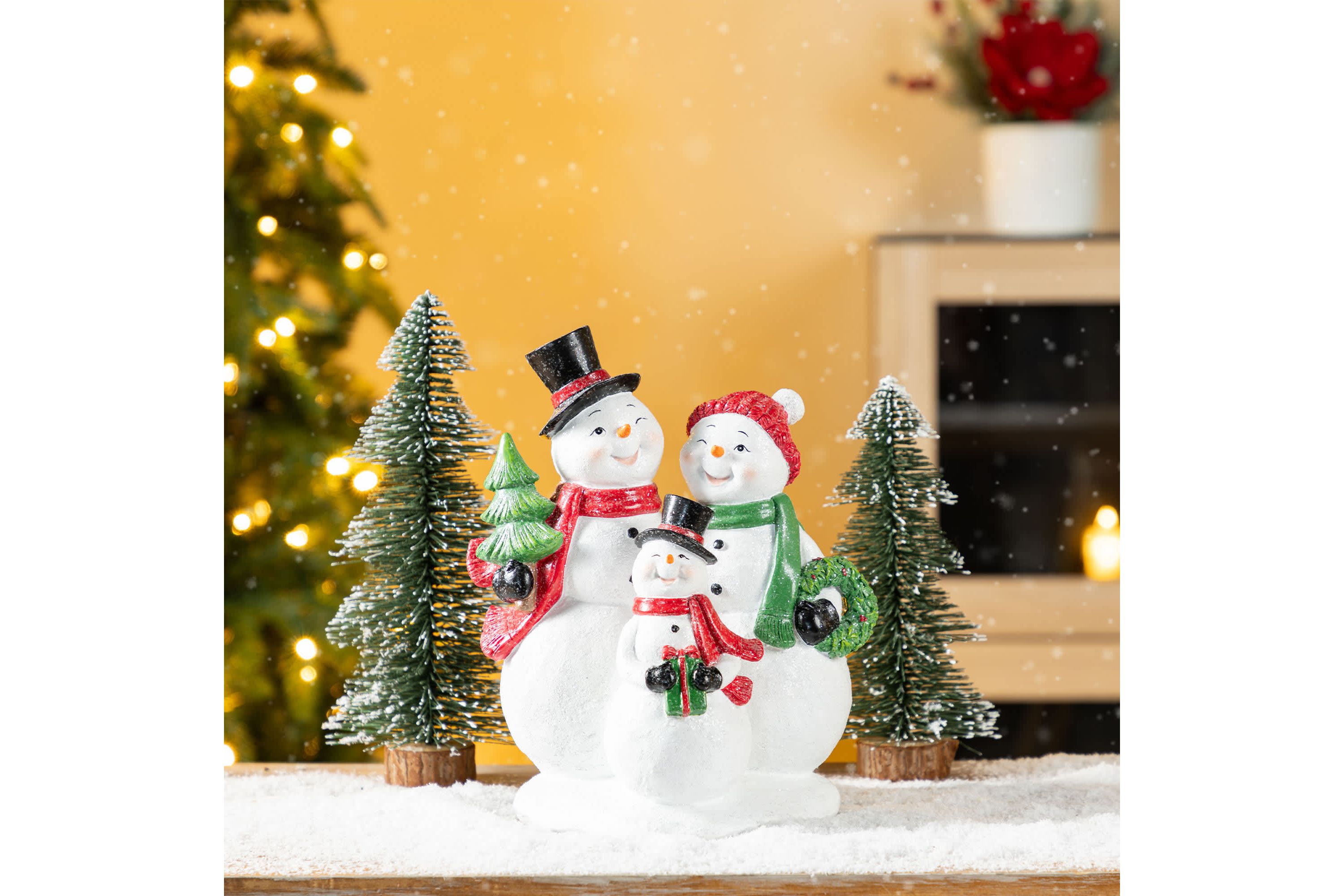 10.25"H Christmas Resin Snowman Family Table Decor