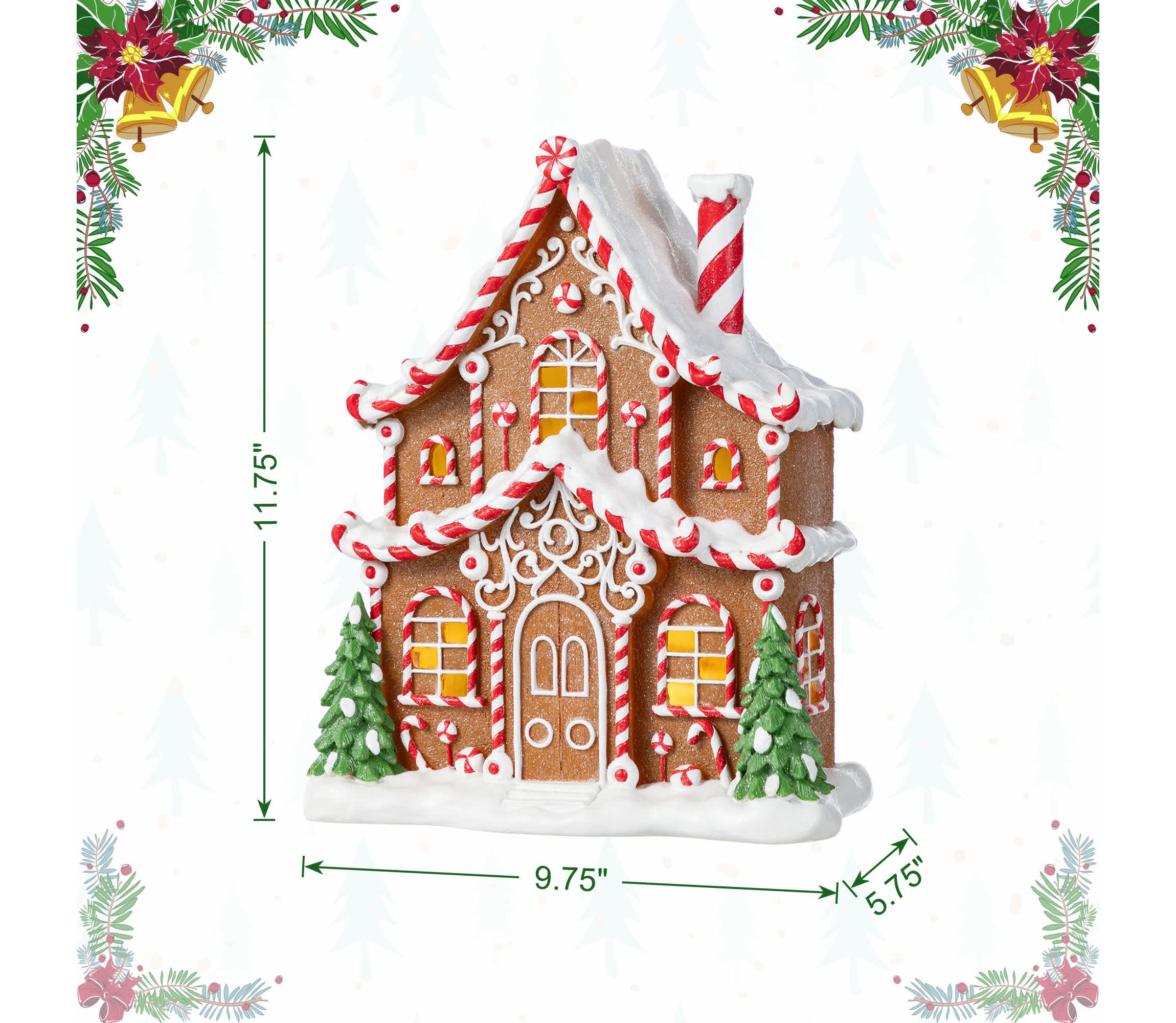 11.75"H Christmas Lighted Resin Village Table Decor