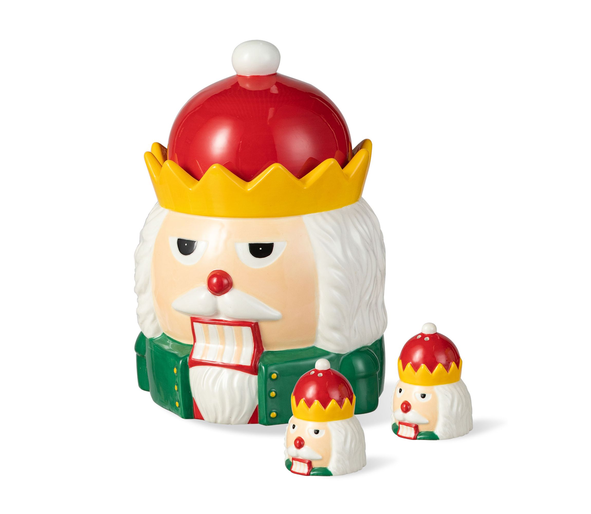 3 Piece Dolomite Christmas Nutcracker Cookie Jar Set