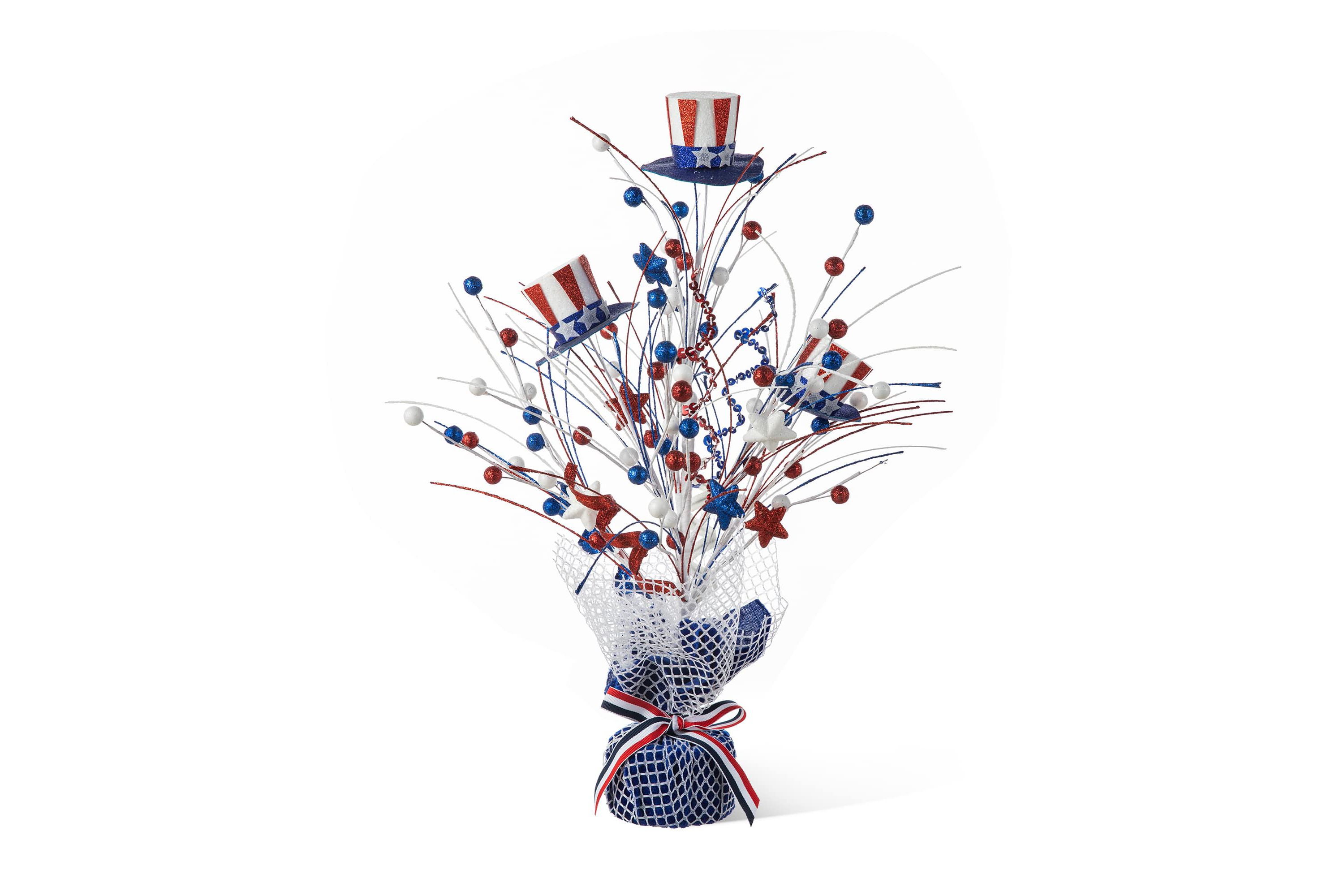 20"H Patriotic/Americana Top Hat Table Tree
