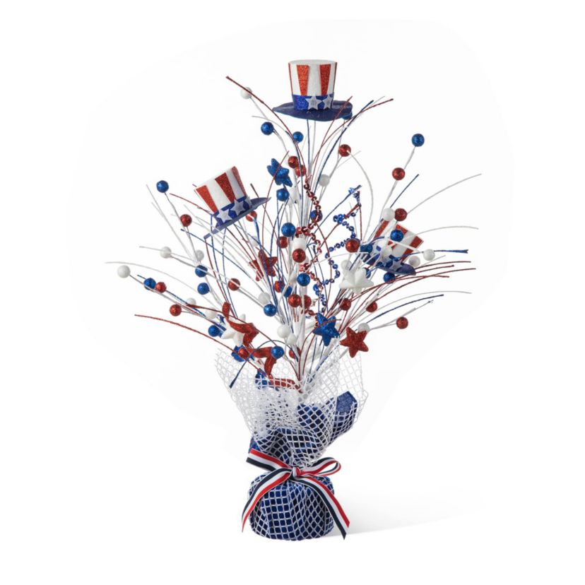 20"H Patriotic/Americana Top Hat Table Tree