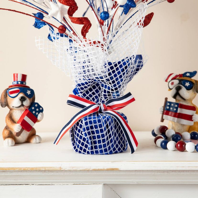20"H Patriotic/Americana Top Hat Table Tree