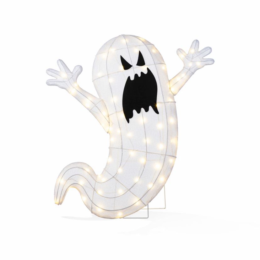 35.5"H Lighted Halloween 2.5D Ghosts Outdoor Décor with 70 warm White LED Lights （KD）