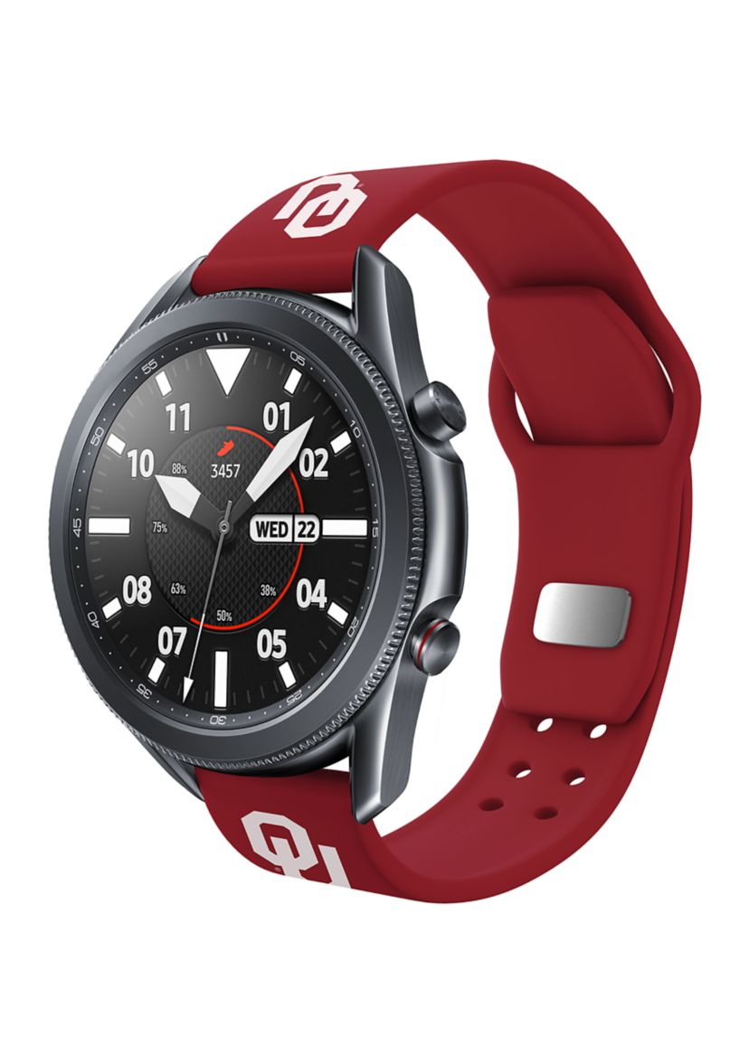 NCAA Oklahoma Sooners 20 Millimeter Silicone Band Compatible with Samsung Watch