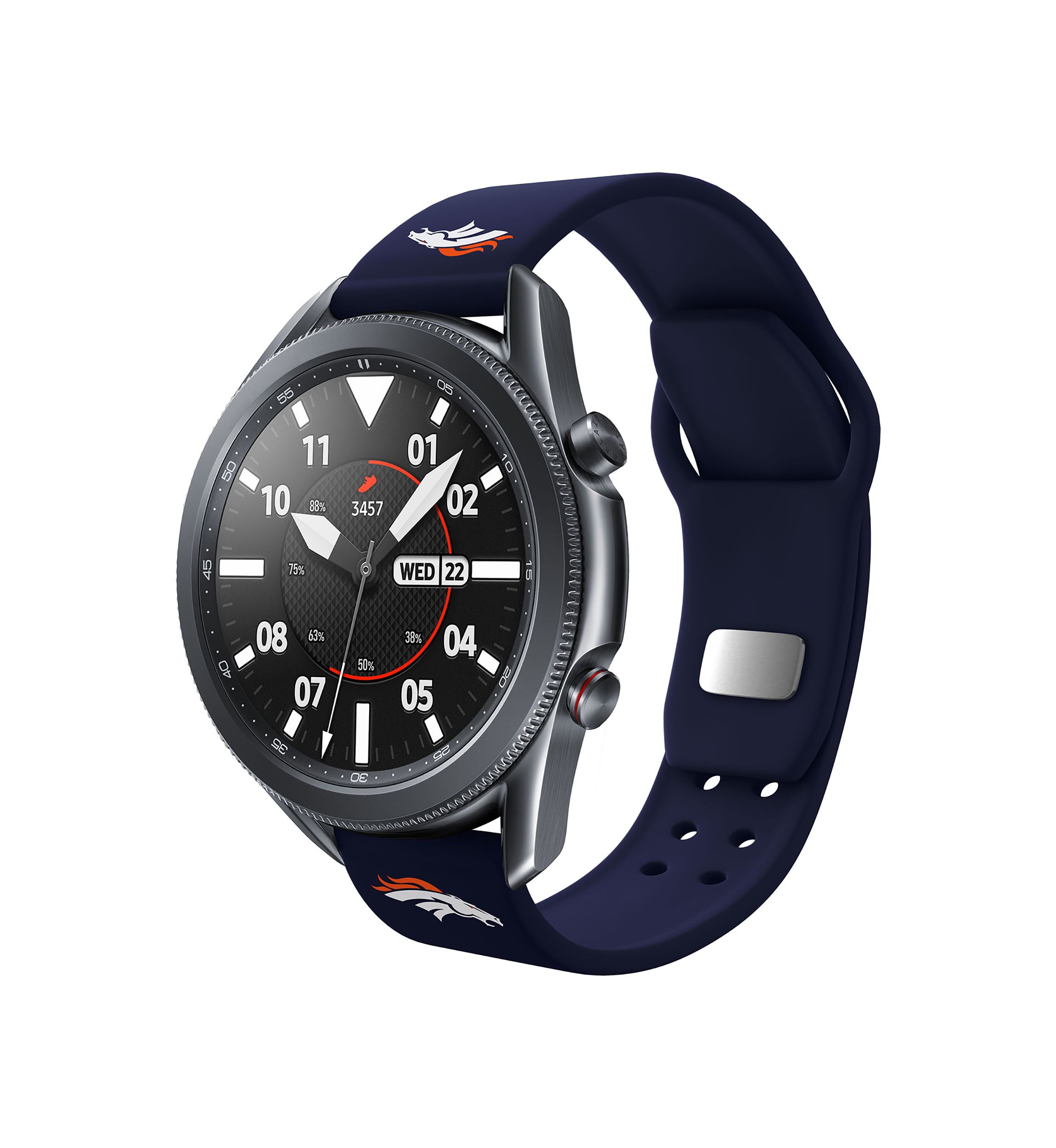 NFL Denver Broncos 20 Millimeter Silicone Band Compatible with Samsung Watch