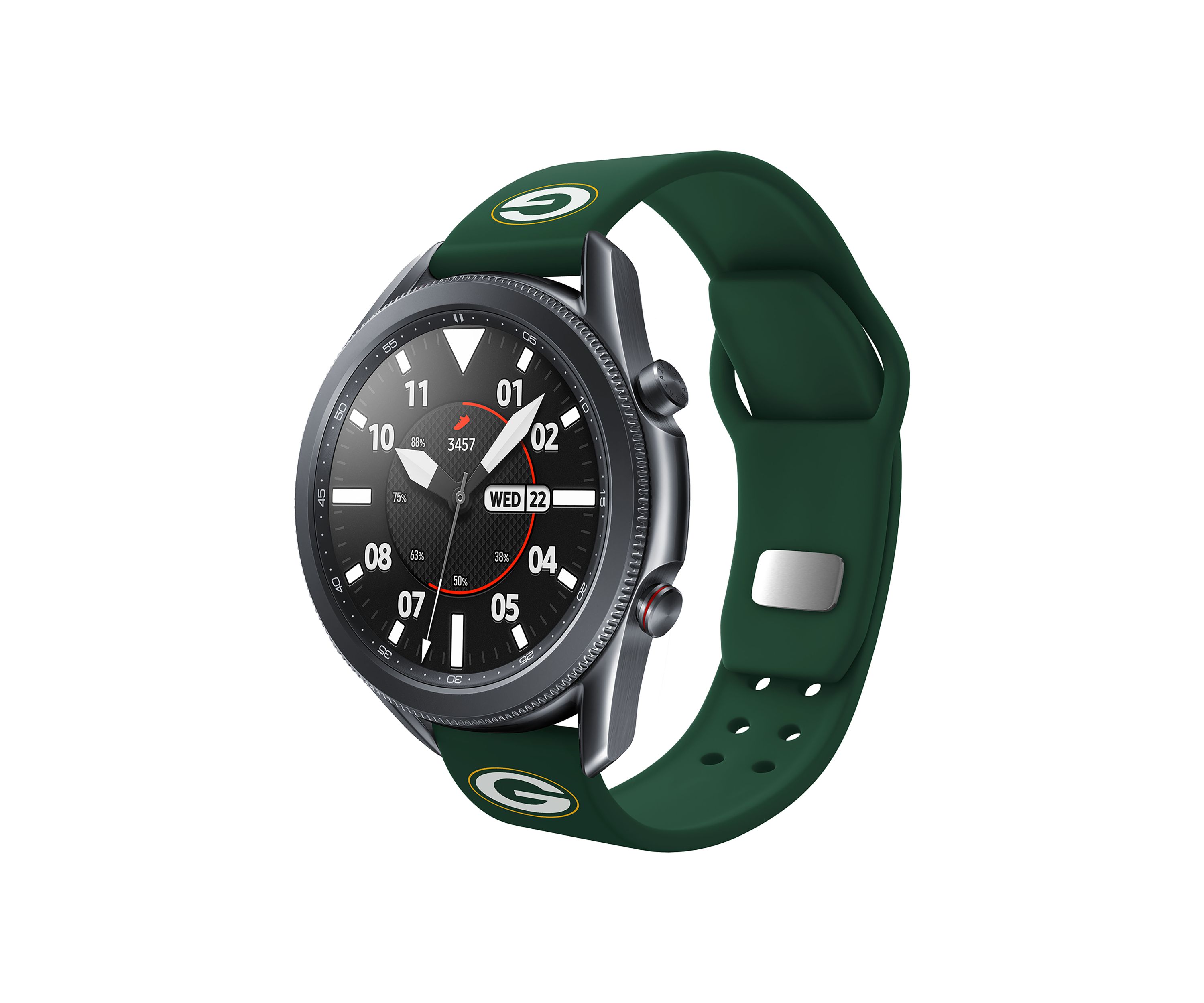 NFL Green Bay Packers 20 Millimeter Silicone Band Compatible with Samsung Watch