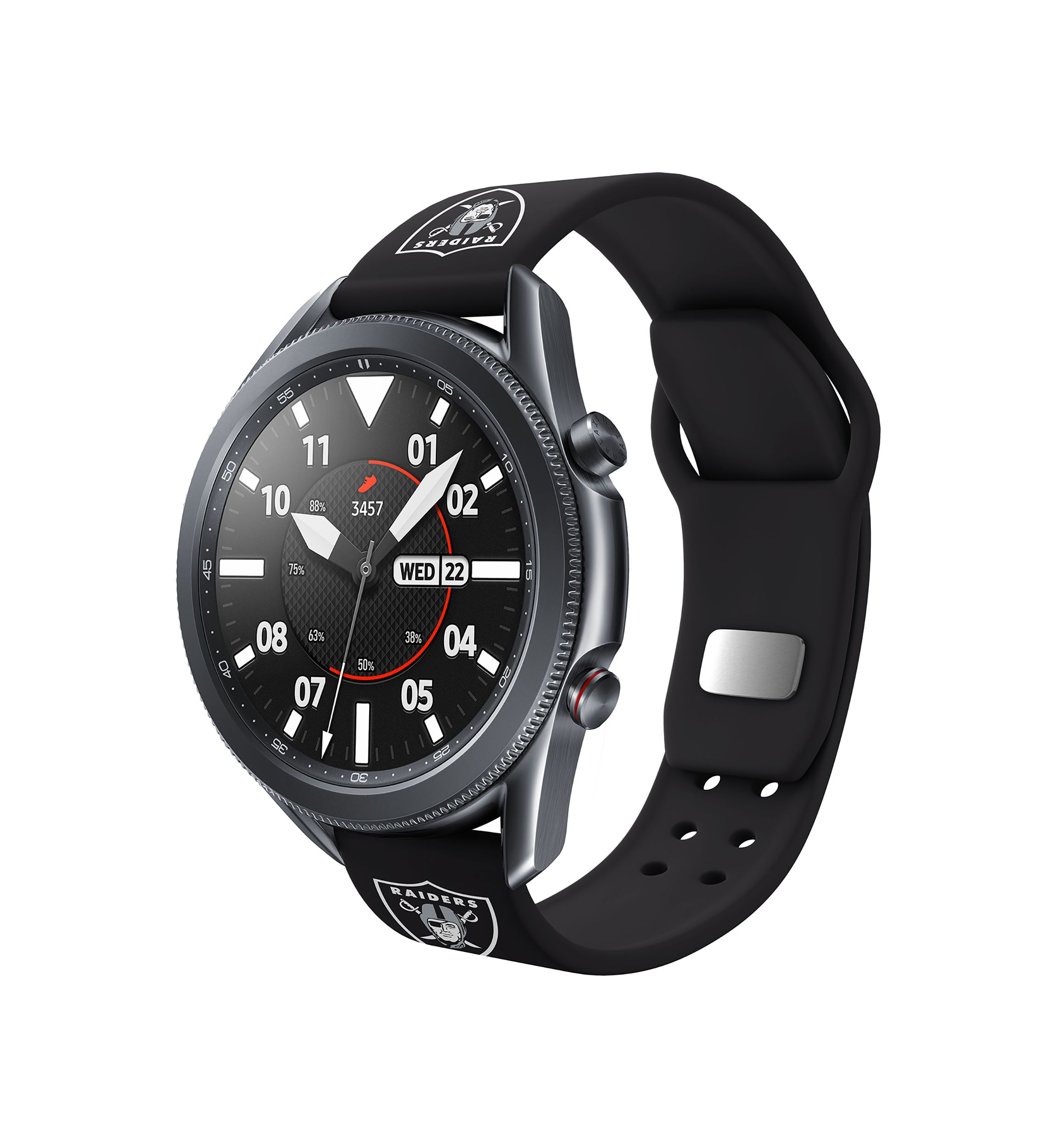 NFL Las Vegas Raiders 20 Millimeter Silicone Band Compatible with Samsung Watch