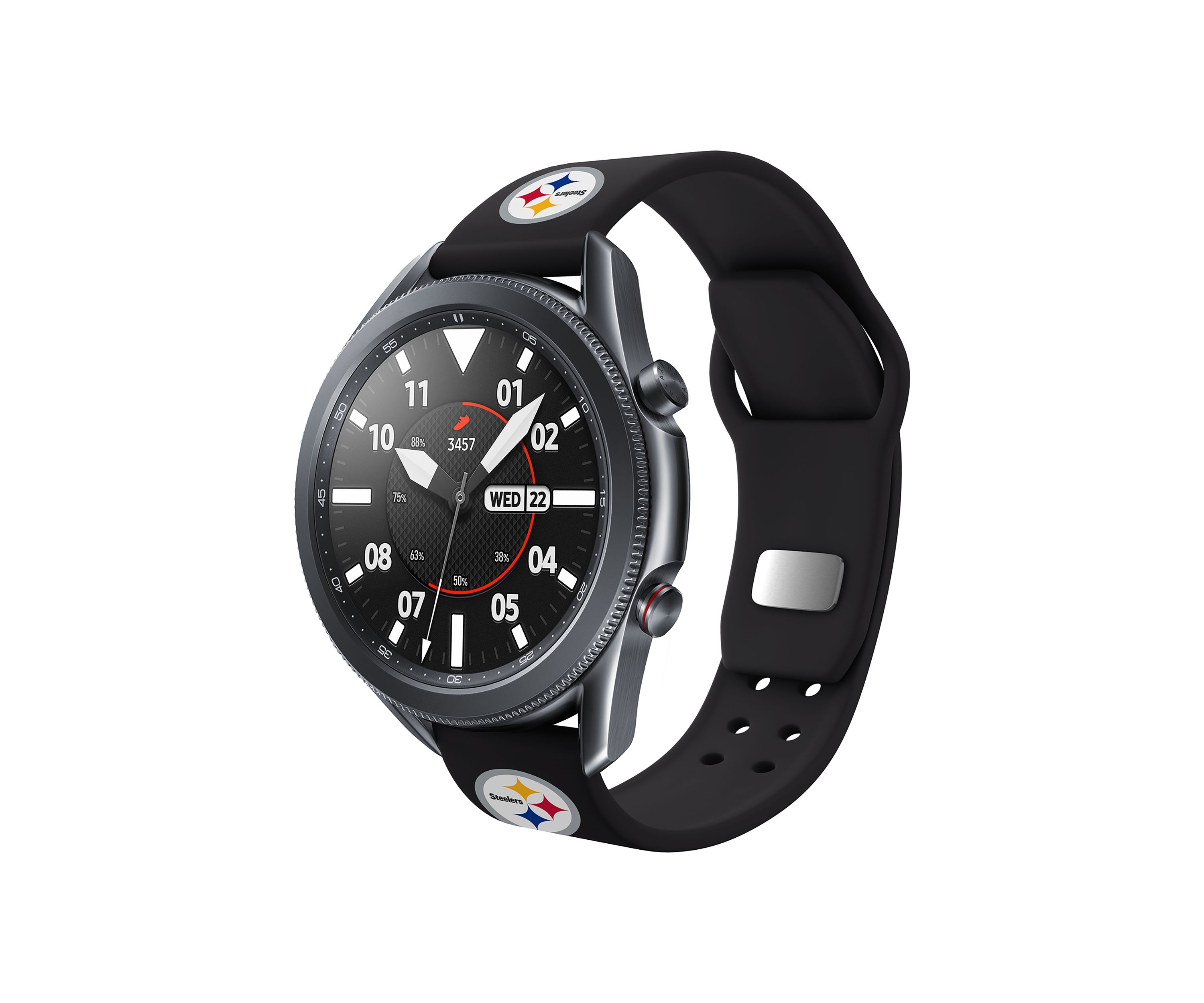 NFL Pittsburgh Steelers 20 Millimeter Silicone Band Compatible with Samsung Watch